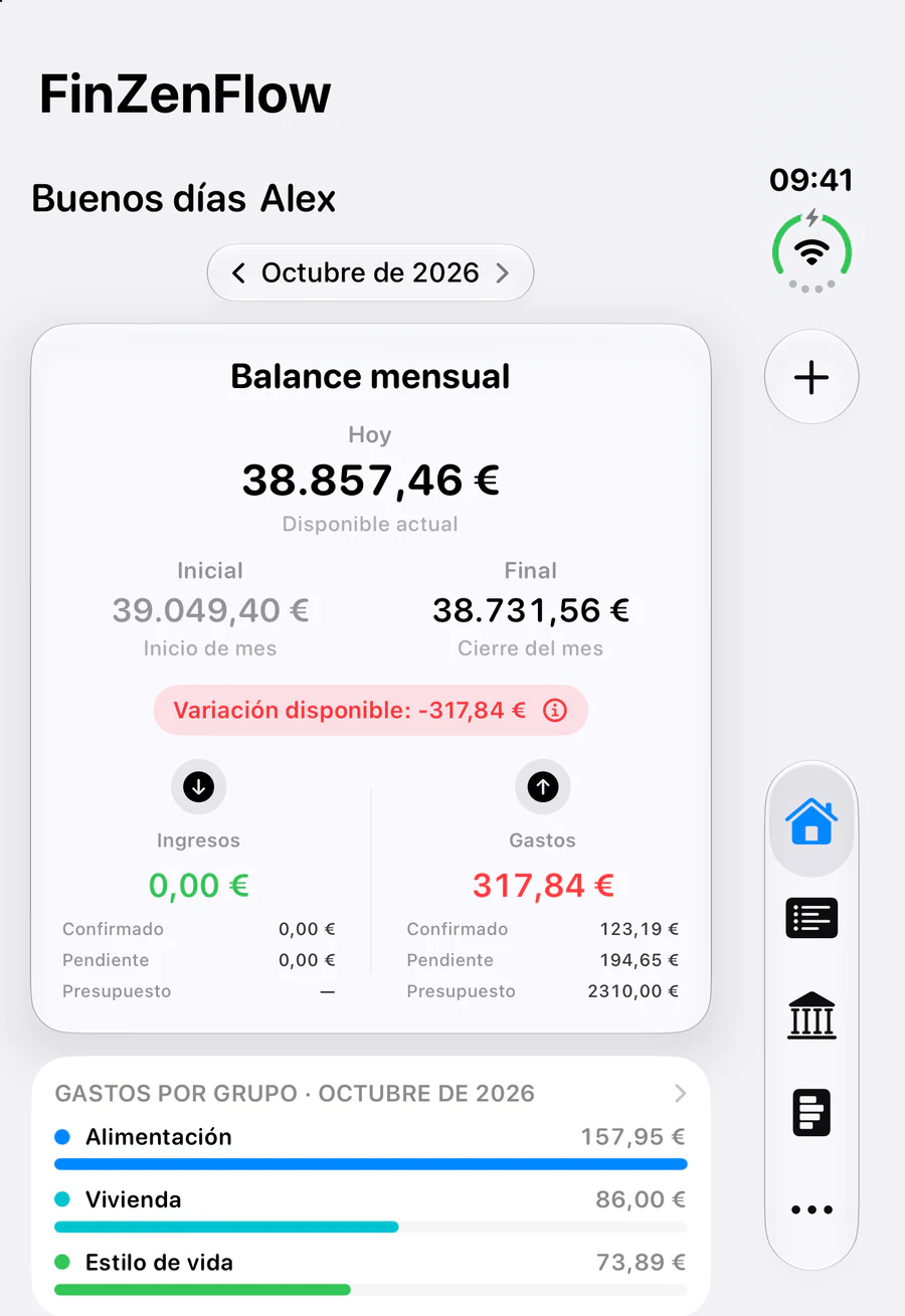 FinZenFlow · Exterior · Resumen de tus finanzas