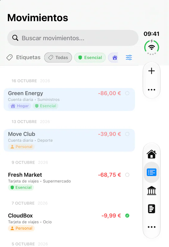 FinZenFlow · Movimientos · Exterior
