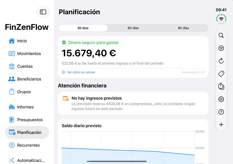FinZenFlow · Planificación · Interior