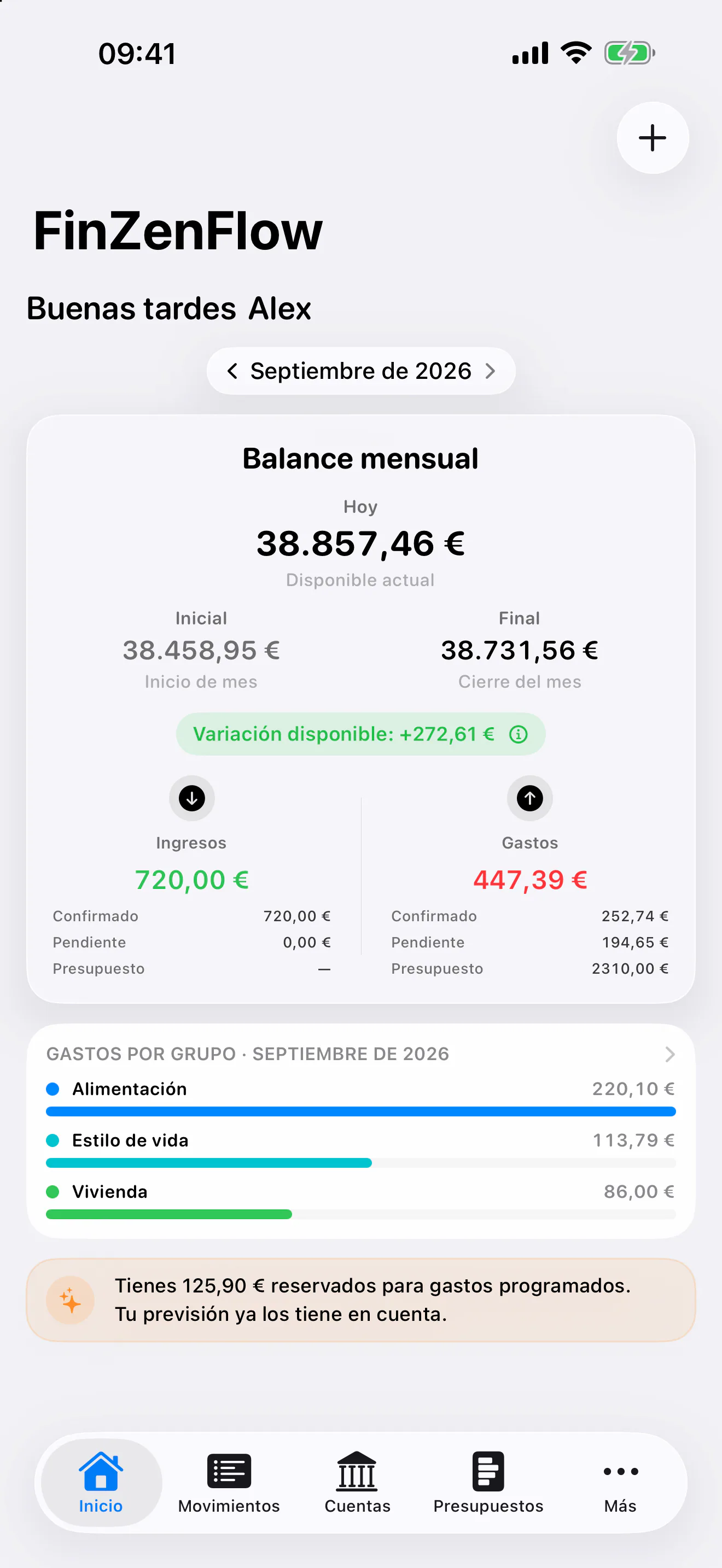 FinZenFlow: Tu día financiero