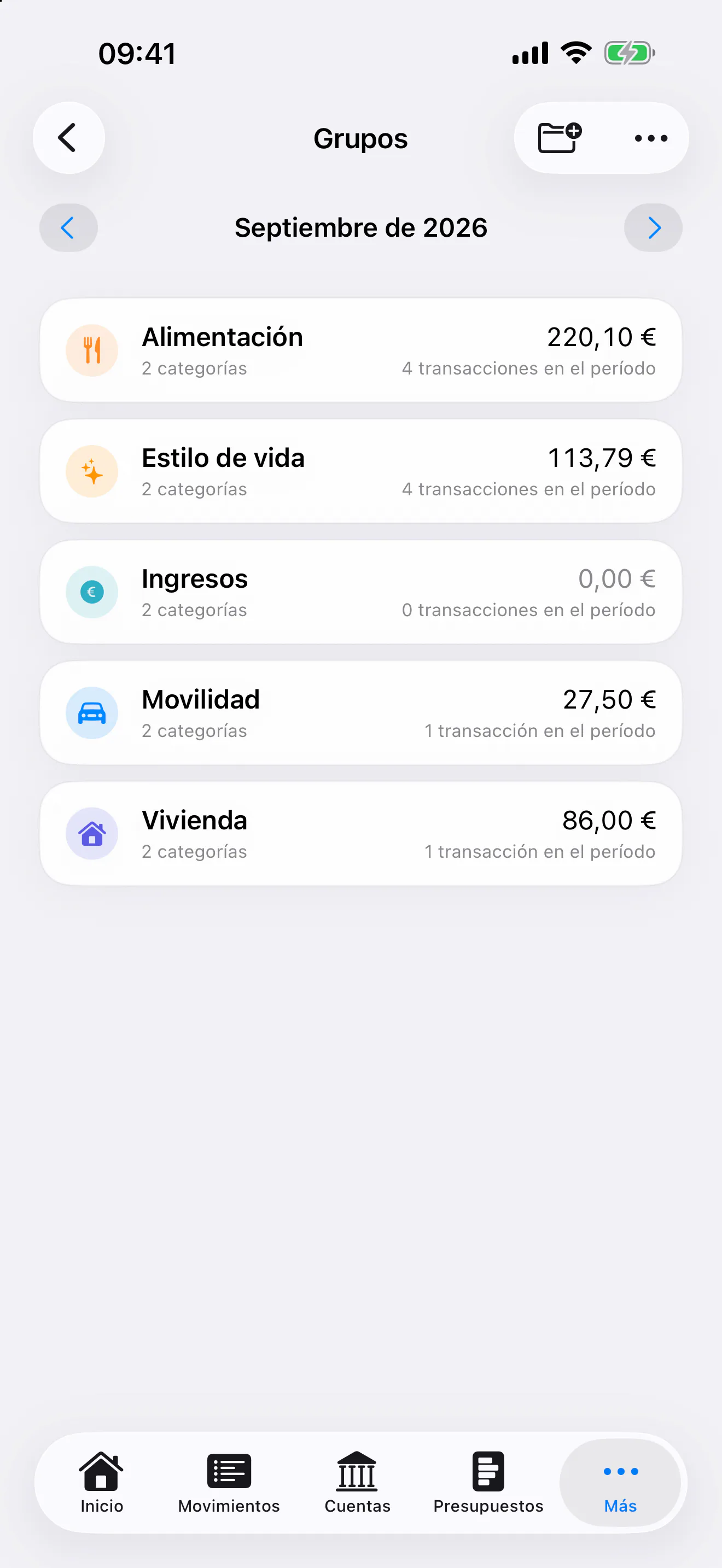 FinZenFlow: Grupos