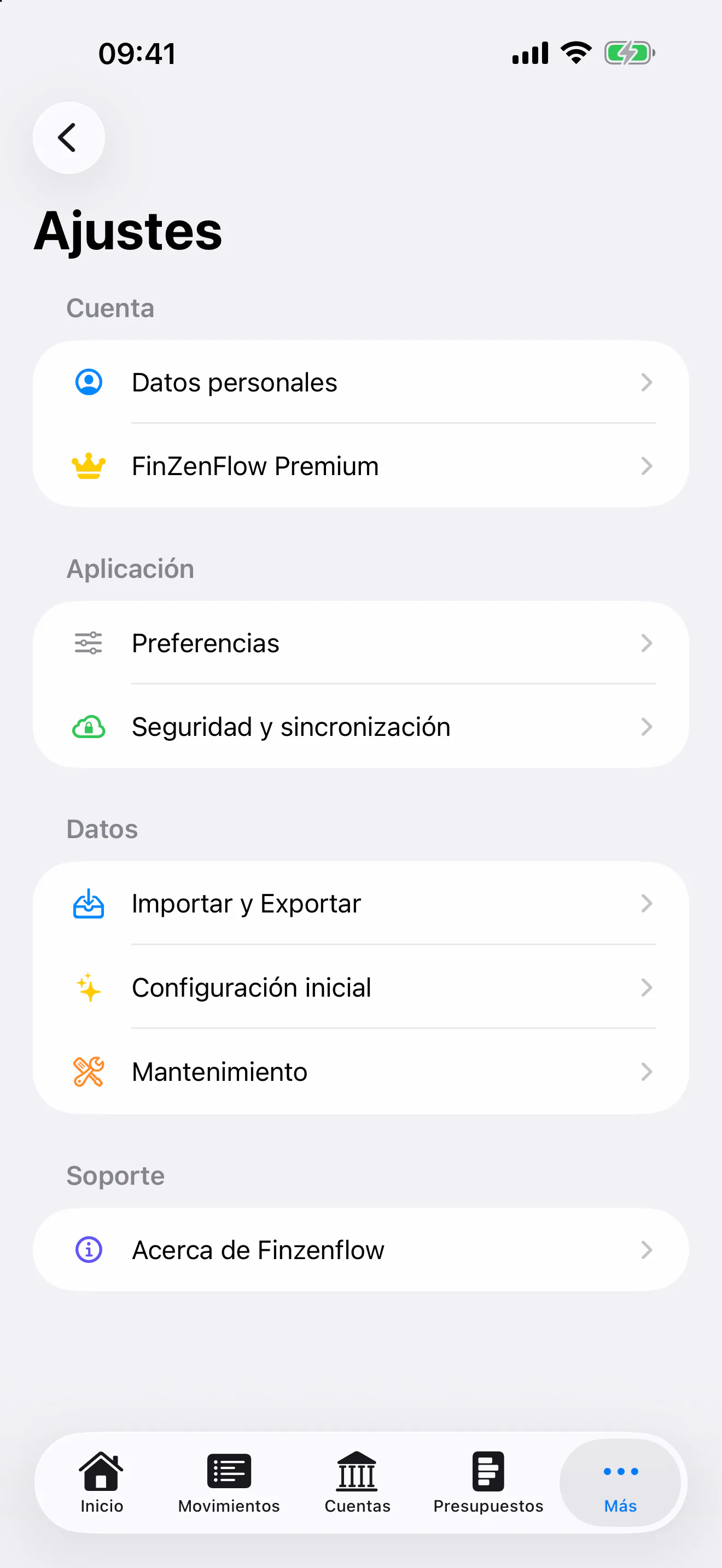 FinZenFlow: Ajustes