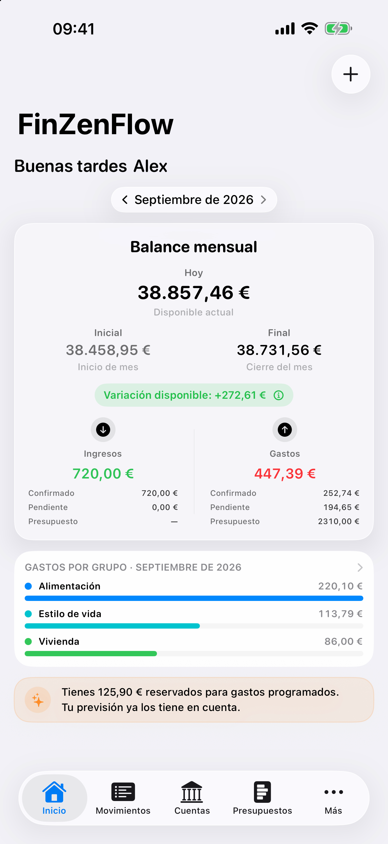 FinZenFlow en iPhone